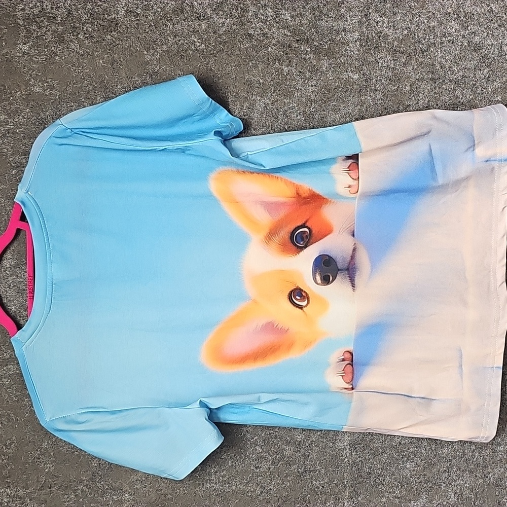 Corgi Dog T-shirt & Socks Set, Blue, Size Medium, New W/out Tag - Picture 3 of 8